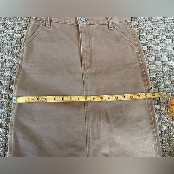 Vintage Ralph Lauren Polo Jeans Co. tan khaki carpenter maxi skirt 100% cotton - Picture 7 of 13